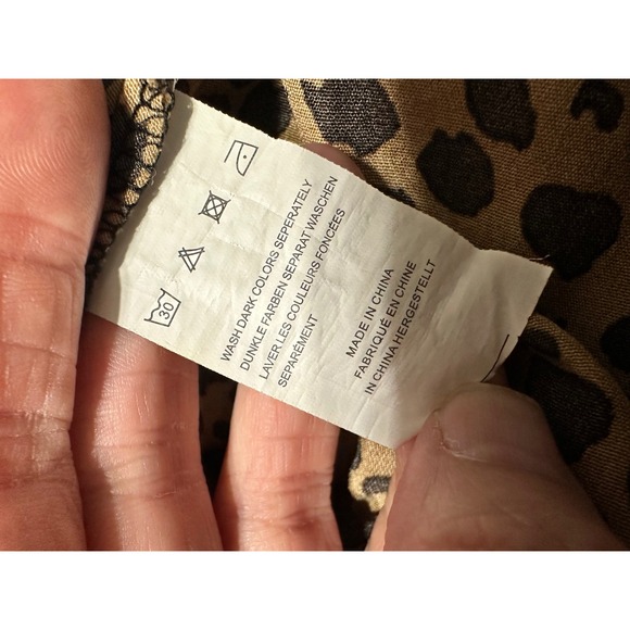 BLUETIME Leopard Print Maxi Skirt Size L Elastic Waist Drawstring Flowy - Picture 5 of 5